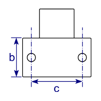 Relinghalter V16_RPM-Interclamps, Geländerfußhalter für Vorsatzmontage V16_Brüstungshalter_Geländerhalter_Geländerbefestigung